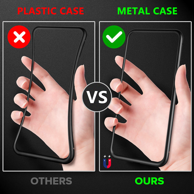 Glass Privacy Metal Phone Case For iPhone 14